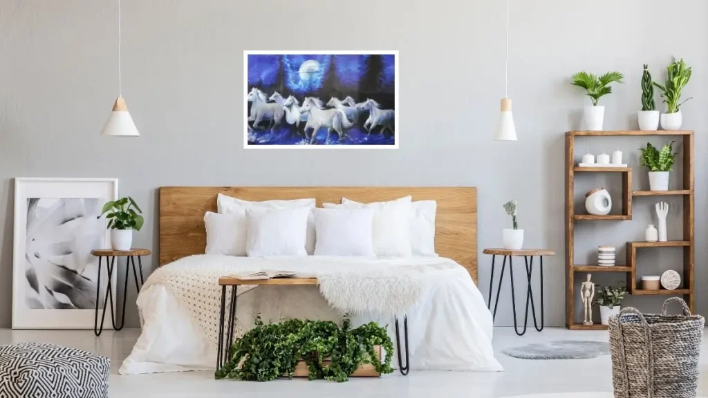The 7 Horse Painting in bedroom