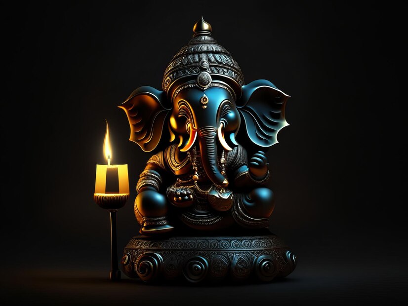 black ganesh idol