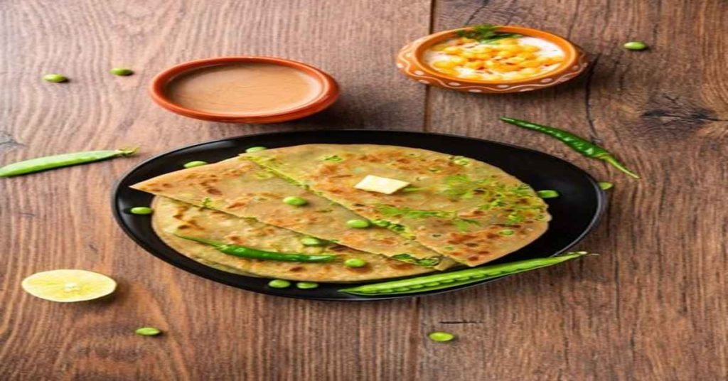 green peas
paratha and tea