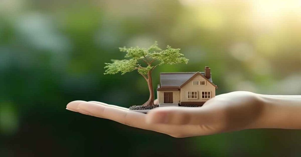 hand holding a house